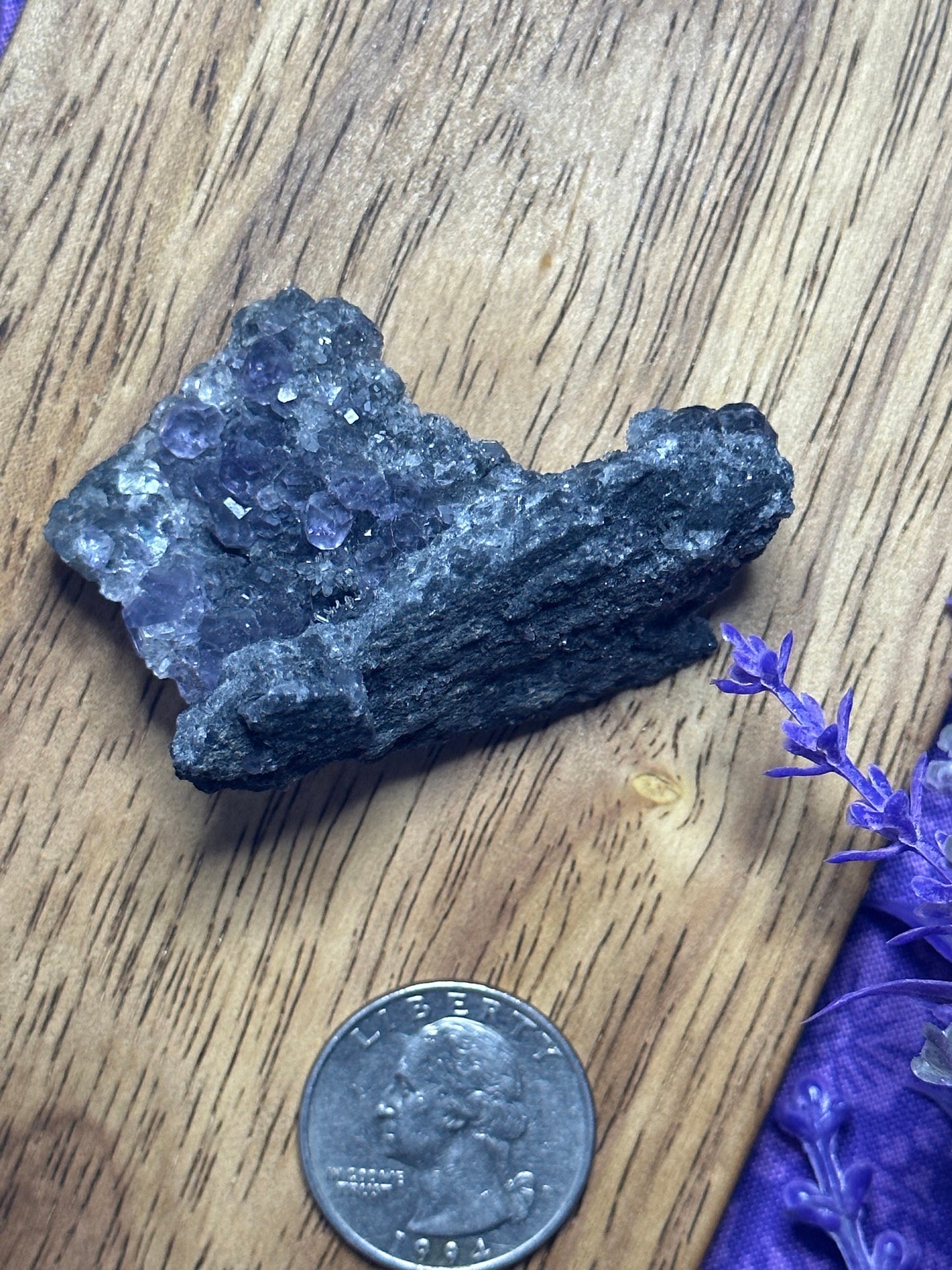 Raw Purple Fluorite on Matrix Tanzanian Fluorite Specimen Multiple Size Crystal Raw High Quailiy Octahedral Flourite Crystal With Free Gift