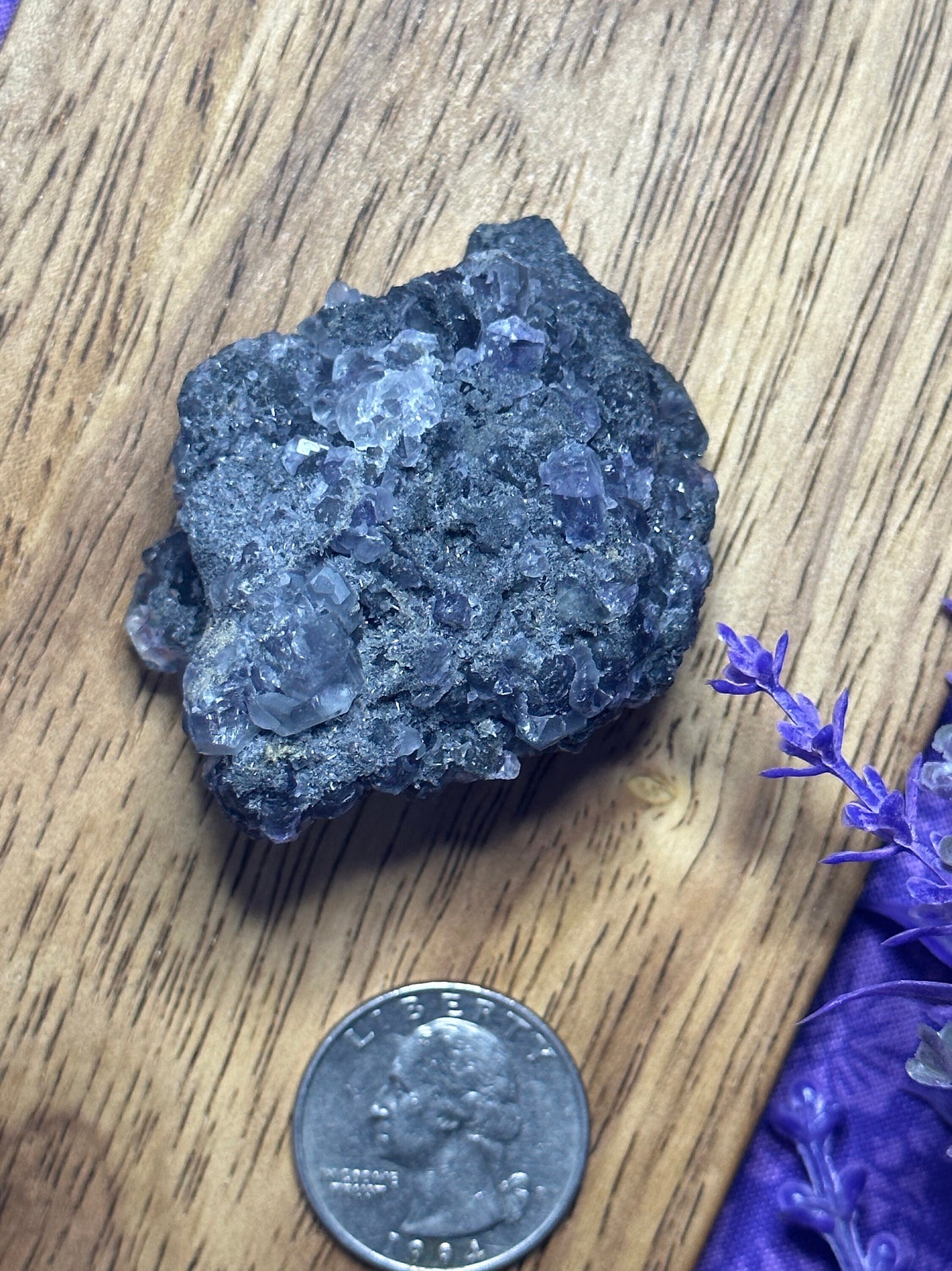 Raw Purple Fluorite on Matrix Tanzanian Fluorite Specimen Multiple Size Crystal Raw High Quailiy Octahedral Flourite Crystal With Free Gift