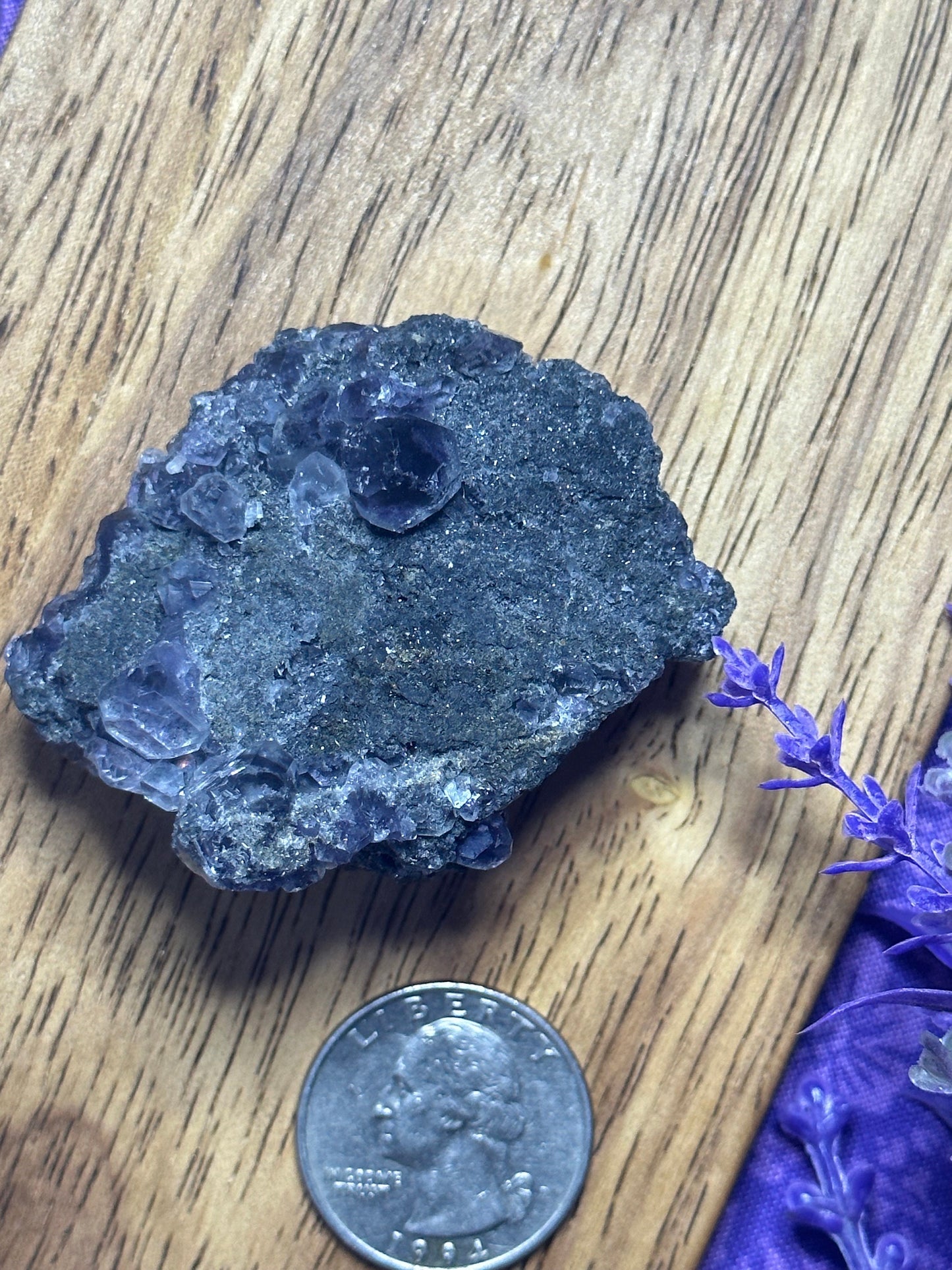 Raw Purple Fluorite on Matrix Tanzanian Fluorite Specimen Multiple Size Crystal Raw High Quailiy Octahedral Flourite Crystal With Free Gift