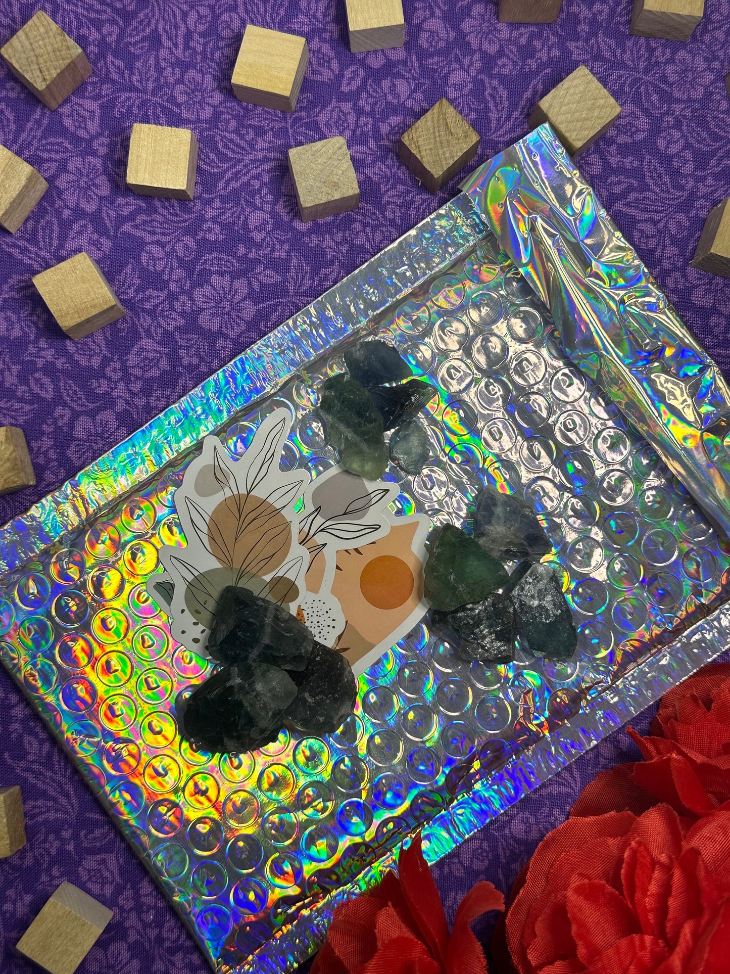 Raw Fluorite Crystal Multiple Sizes Natural Fluorite Crystal Multiple colors Blue, Green, Purple Raw Rainbow Fluorite Crystal Chips Specimen