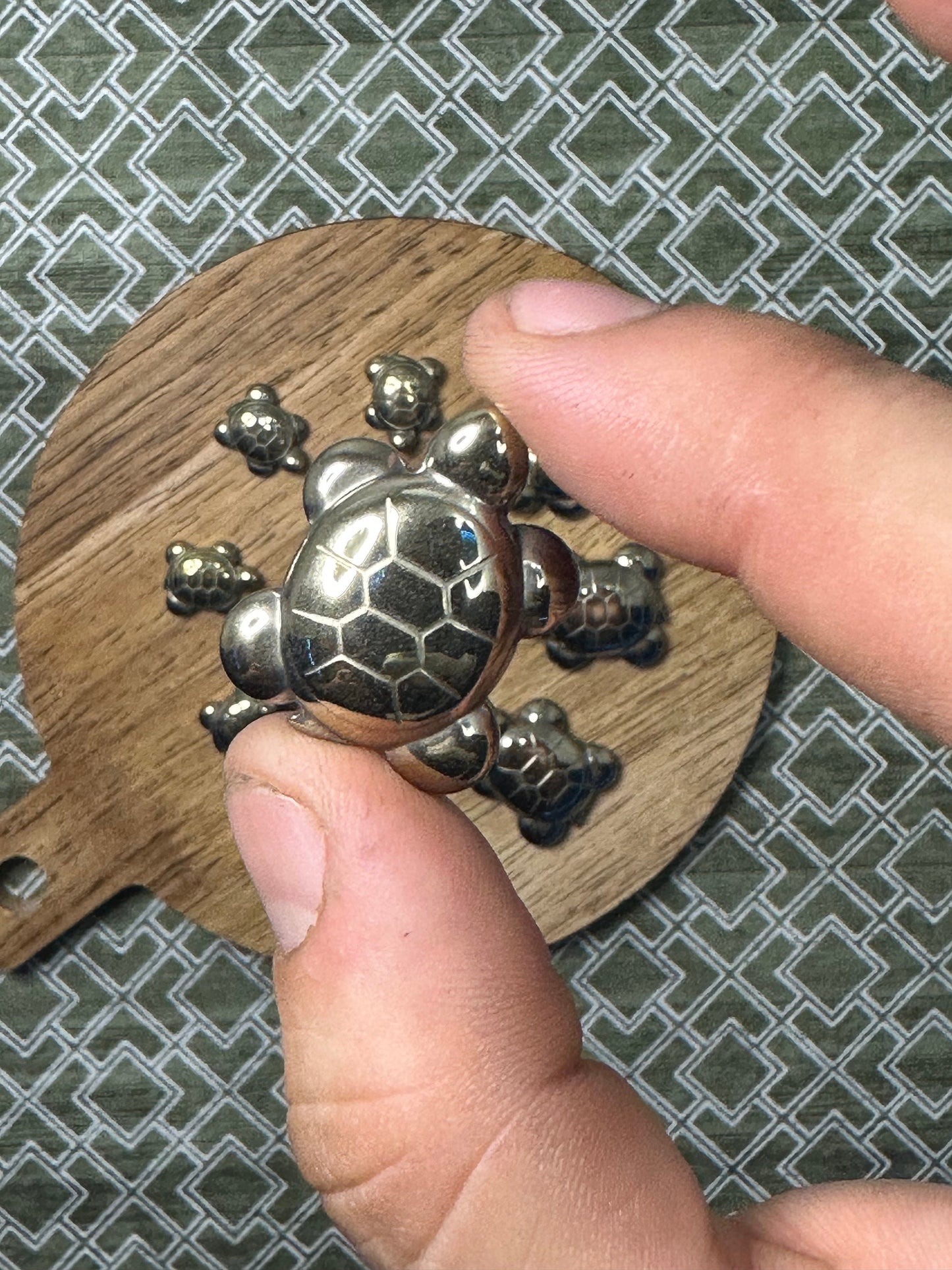 Gold Pyrite Turtle Necklace No Chain Golden Turtle Pyrite Crystal Necklace Polished Pyrite Turtle Perfect For Crafting Or Crystal Collection
