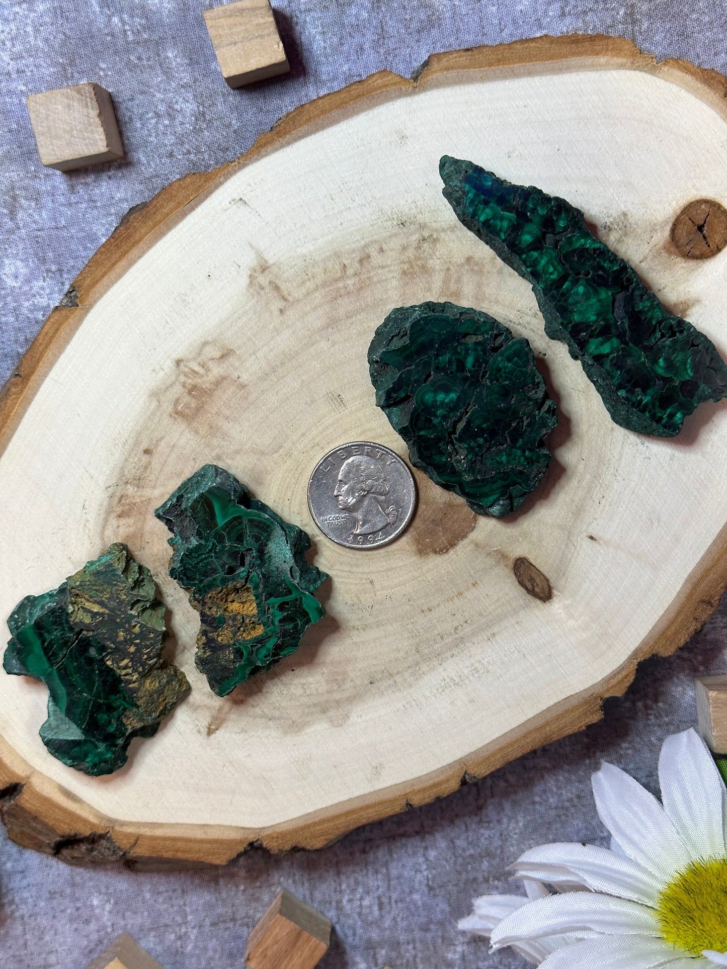 Malachite Slab Multiple Sizes Available, Natural Polished Malachite Slice, Beautiful Green Malachite Crystal Slab Small Raw Malachite Slab