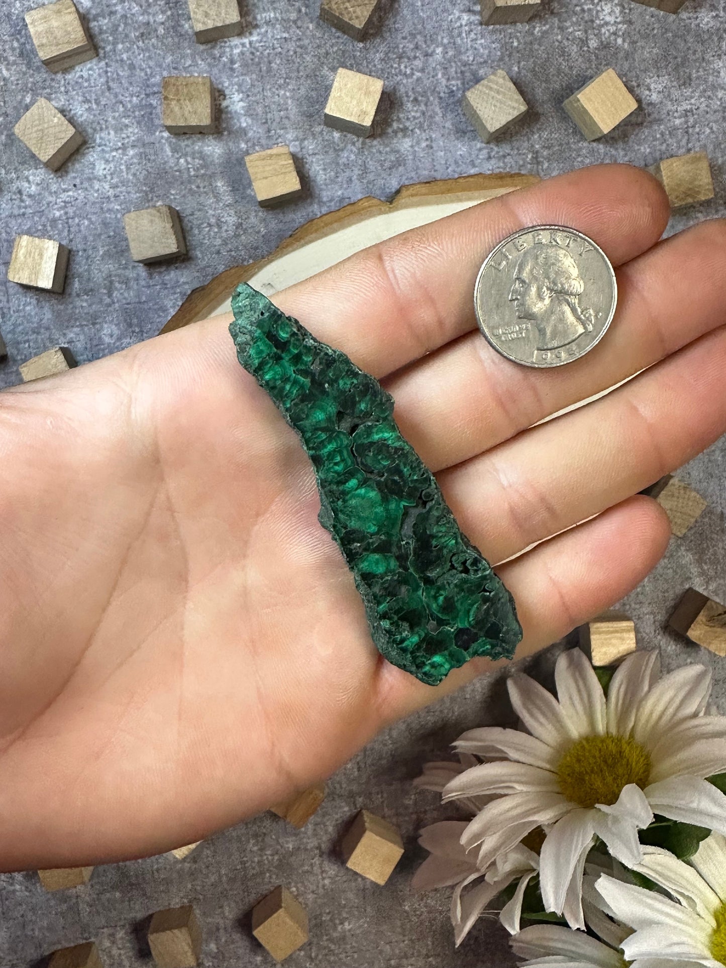 Malachite Slab Multiple Sizes Available, Natural Polished Malachite Slice, Beautiful Green Malachite Crystal Slab Small Raw Malachite Slab