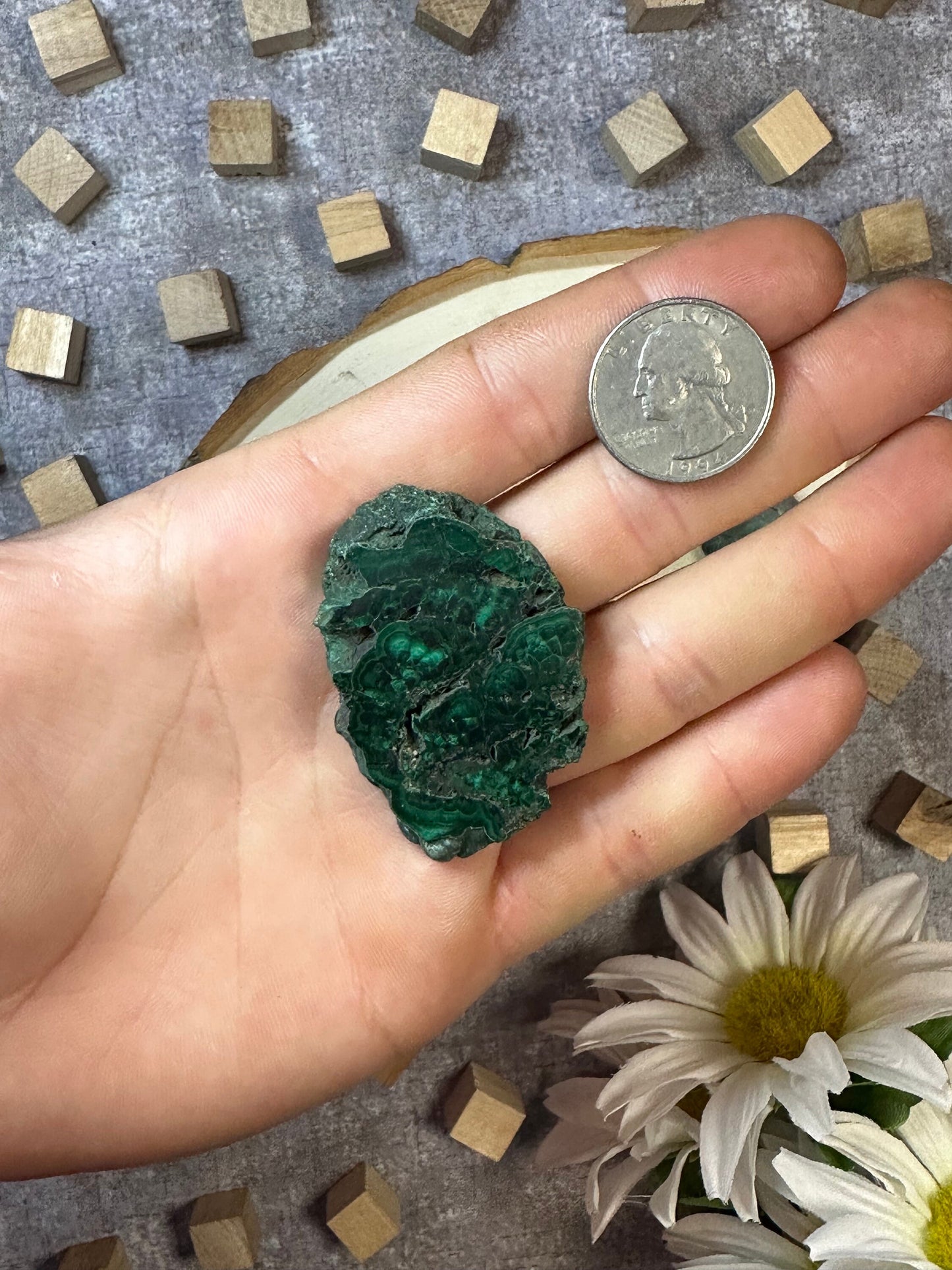 Malachite Slab Multiple Sizes Available, Natural Polished Malachite Slice, Beautiful Green Malachite Crystal Slab Small Raw Malachite Slab