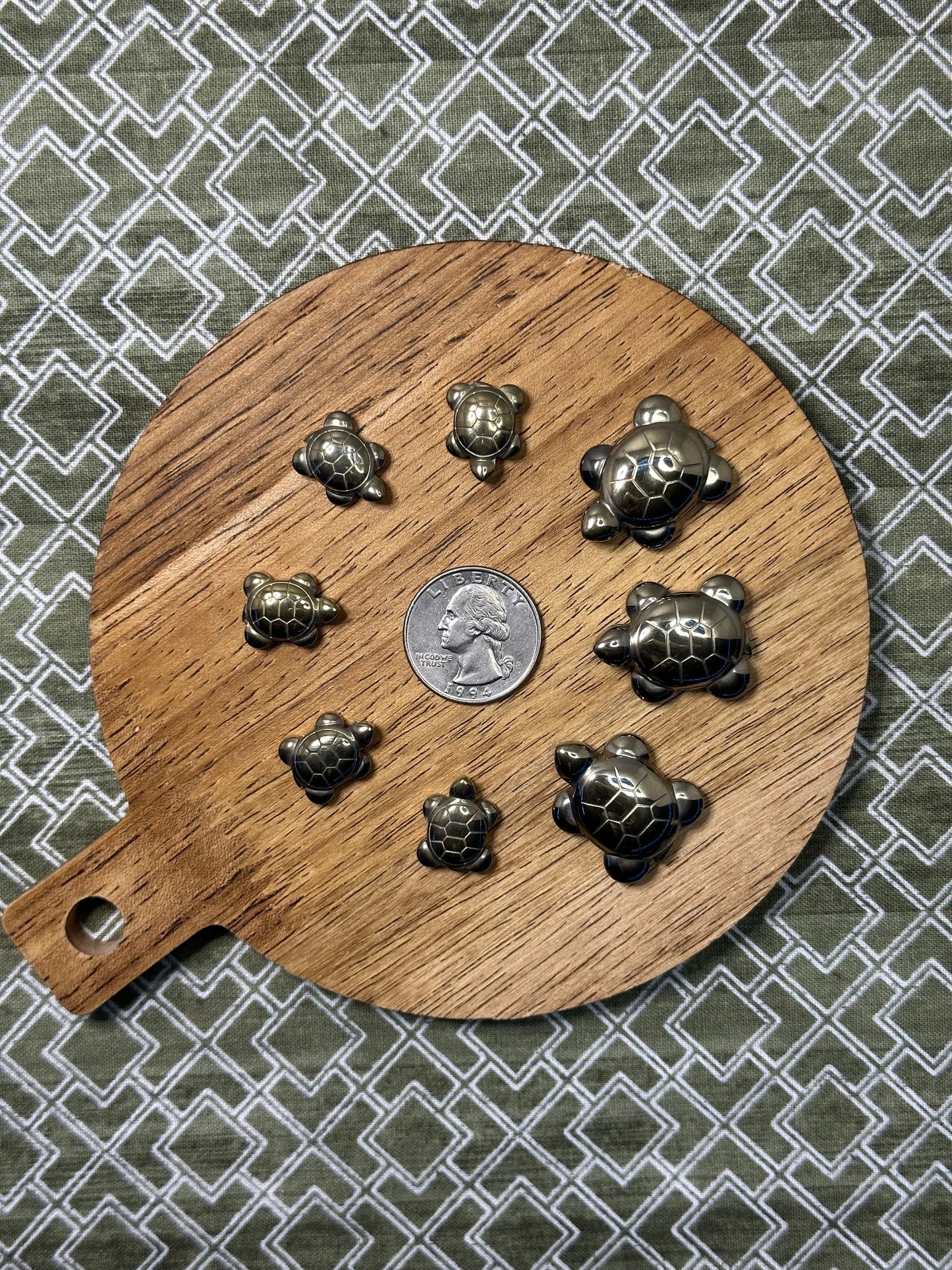 Gold Pyrite Turtle Necklace No Chain Golden Turtle Pyrite Crystal Necklace Polished Pyrite Turtle Perfect For Crafting Or Crystal Collection