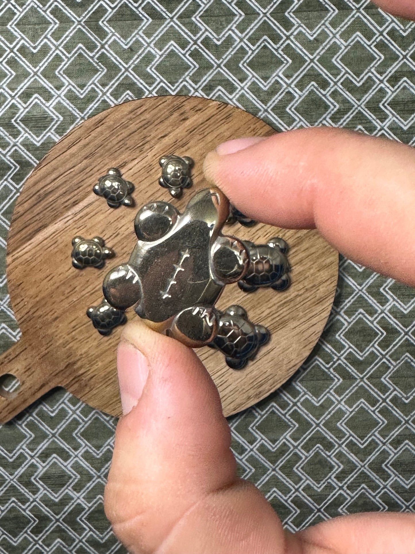 Gold Pyrite Turtle Necklace No Chain Golden Turtle Pyrite Crystal Necklace Polished Pyrite Turtle Perfect For Crafting Or Crystal Collection