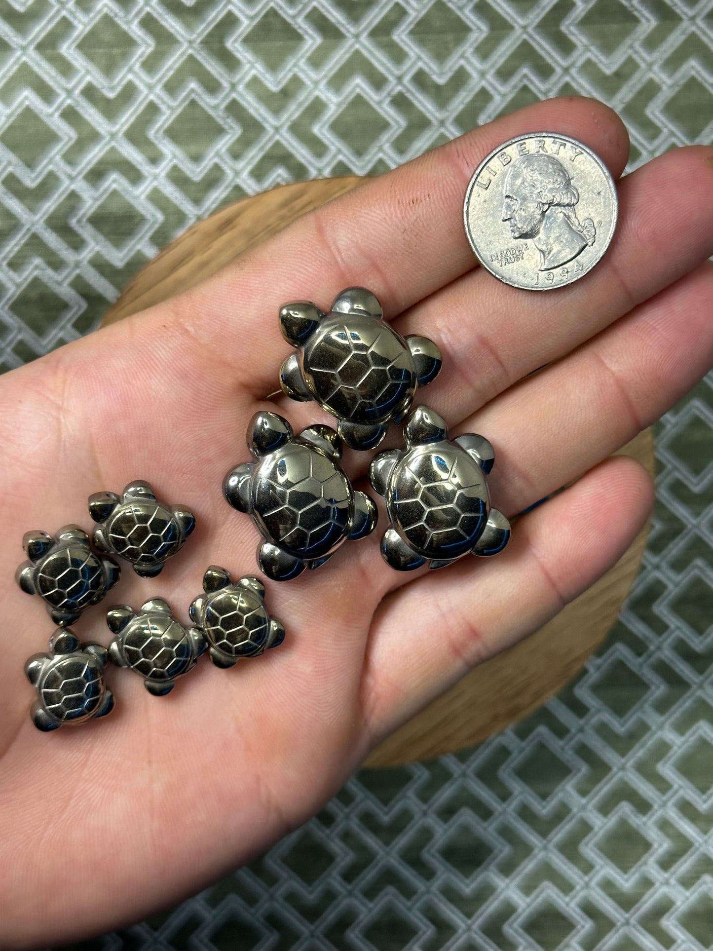 Gold Pyrite Turtle Necklace No Chain Golden Turtle Pyrite Crystal Necklace Polished Pyrite Turtle Perfect For Crafting Or Crystal Collection