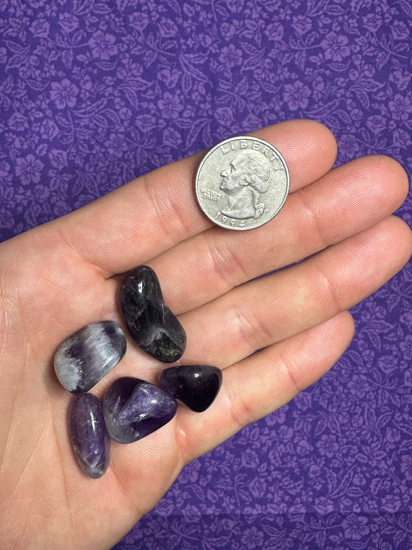 Amethyst Crystal Tumbled Stone Multiple Size Healing Crystal Metaphysical Crystal Purple Amethyst Gift or Crystal Collection Pocket Rock