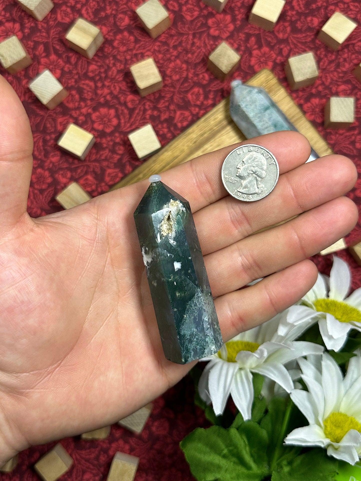 Natural Moss Agate Crystal Tower Point Moss Agate Obelisk Multiple Size Crystal Metaphysical Gift Or Healing Crystal Collection Home Decor