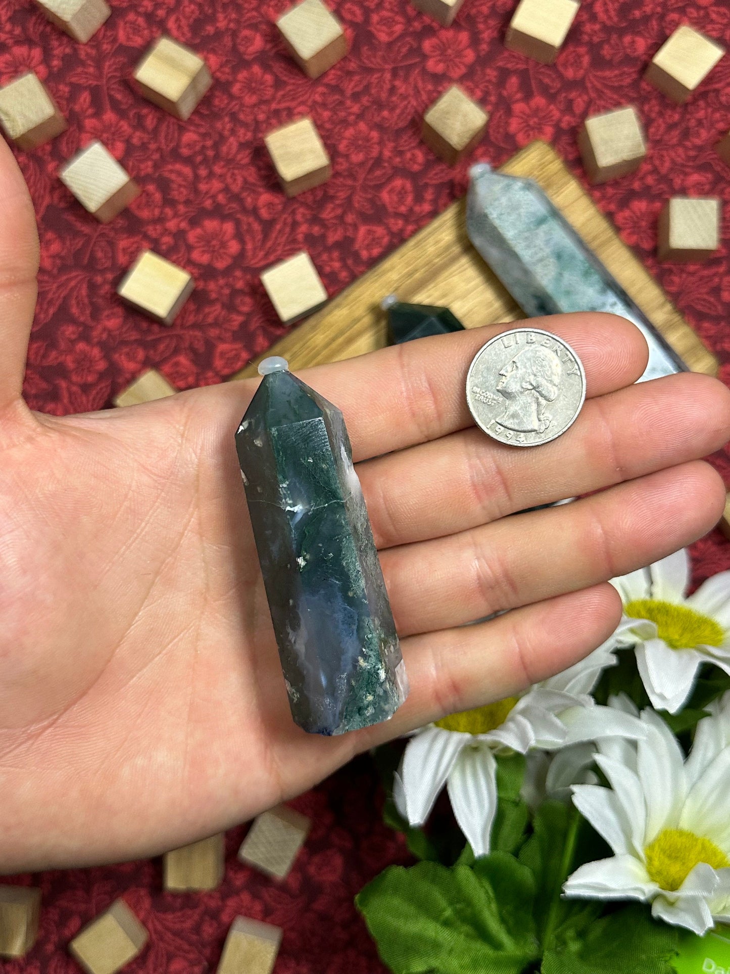 Natural Moss Agate Crystal Tower Point Moss Agate Obelisk Multiple Size Crystal Metaphysical Gift Or Healing Crystal Collection Home Decor