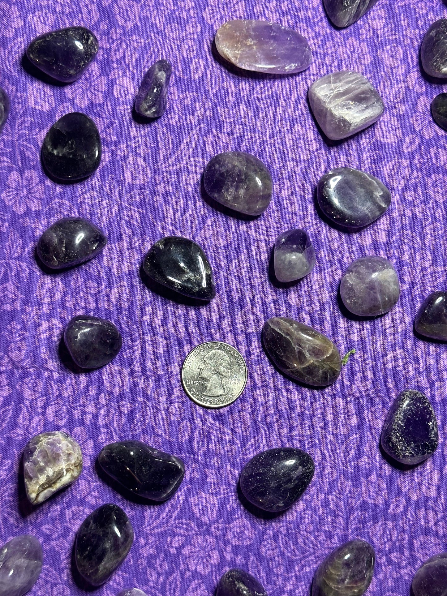 Amethyst Crystal Tumbled Stone Multiple Size Healing Crystal Metaphysical Crystal Purple Amethyst Gift or Crystal Collection Pocket Rock