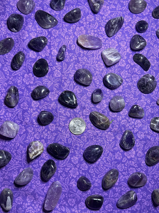Amethyst Crystal Tumbled Stone Multiple Size Healing Crystal Metaphysical Crystal Purple Amethyst Gift or Crystal Collection Pocket Rock