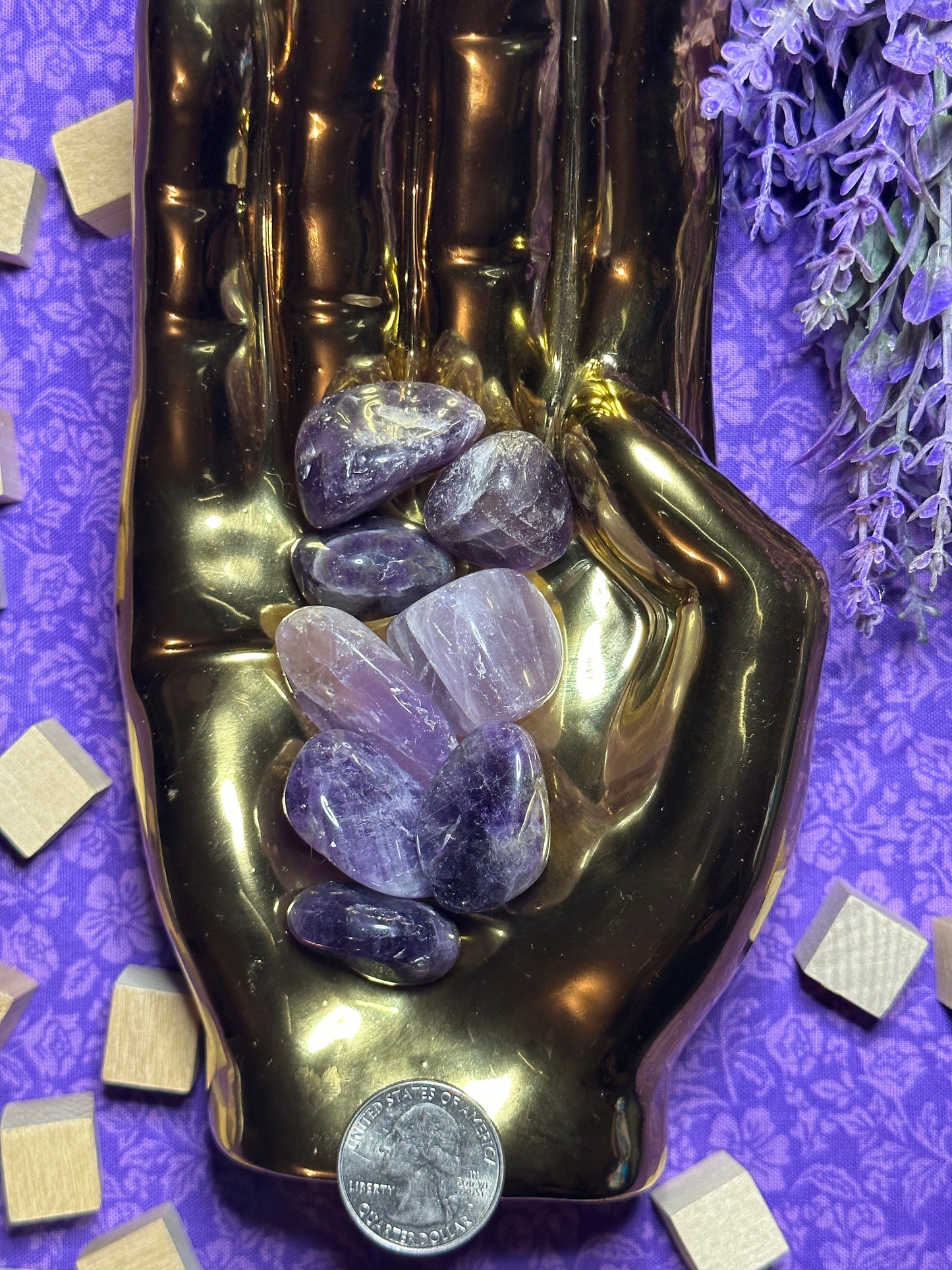 Amethyst Crystal Tumbled Stone Multiple Size Healing Crystal Metaphysical Crystal Purple Amethyst Gift or Crystal Collection Pocket Rock