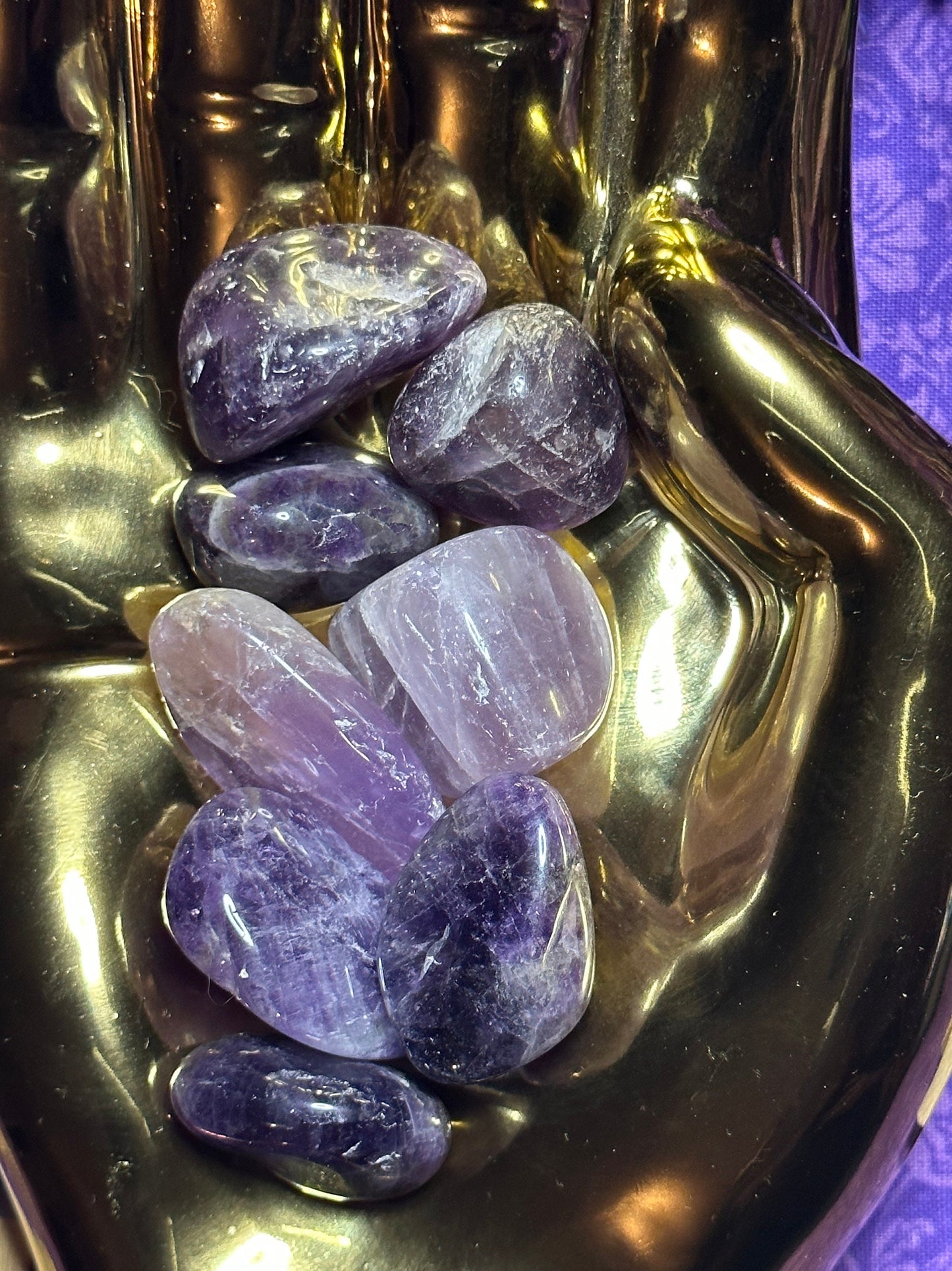 Amethyst Crystal Tumbled Stone Multiple Size Healing Crystal Metaphysical Crystal Purple Amethyst Gift or Crystal Collection Pocket Rock