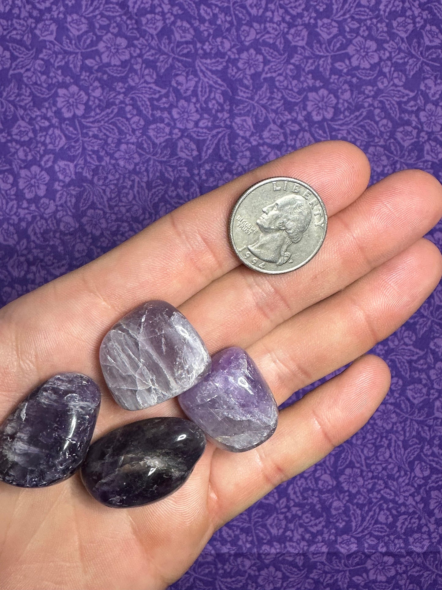 Amethyst Crystal Tumbled Stone Multiple Size Healing Crystal Metaphysical Crystal Purple Amethyst Gift or Crystal Collection Pocket Rock