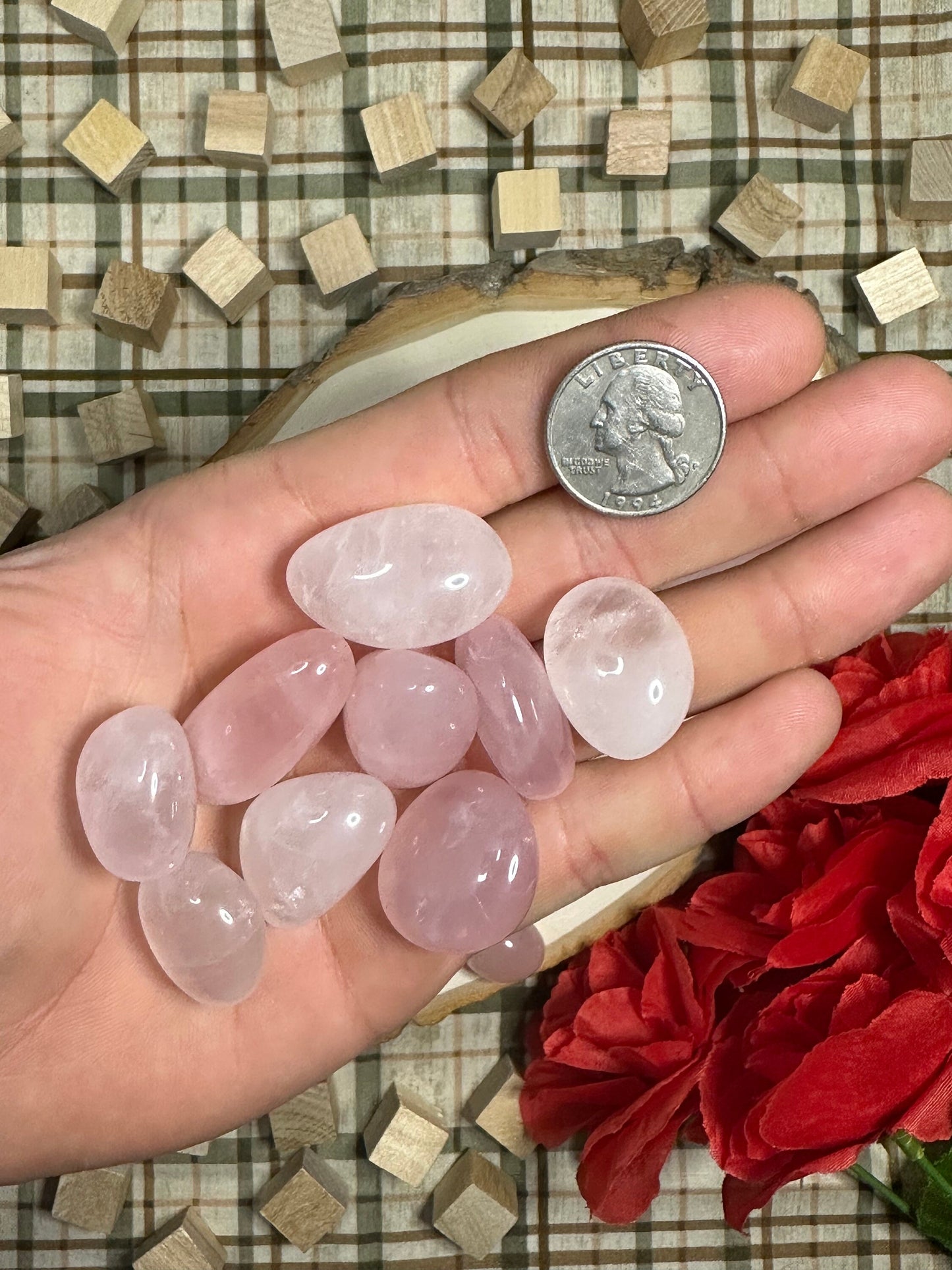 Rose Quartz Tumbled Stone Multiple Size Polished Rose Quartz Tumble Metaphysical Crystal Gift For Crystal Collection