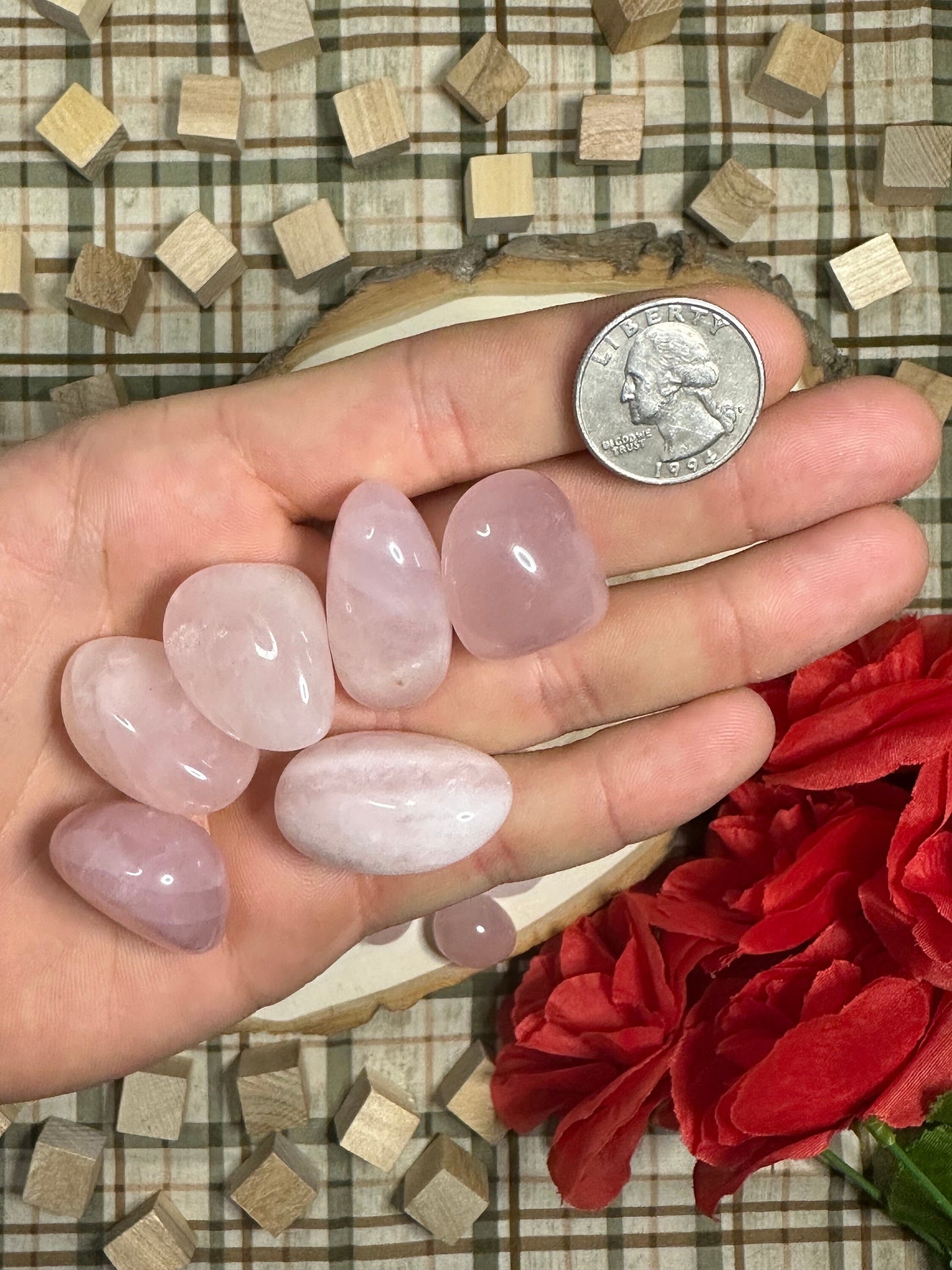 Rose Quartz Tumbled Stone Multiple Size Polished Rose Quartz Tumble Metaphysical Crystal Gift For Crystal Collection