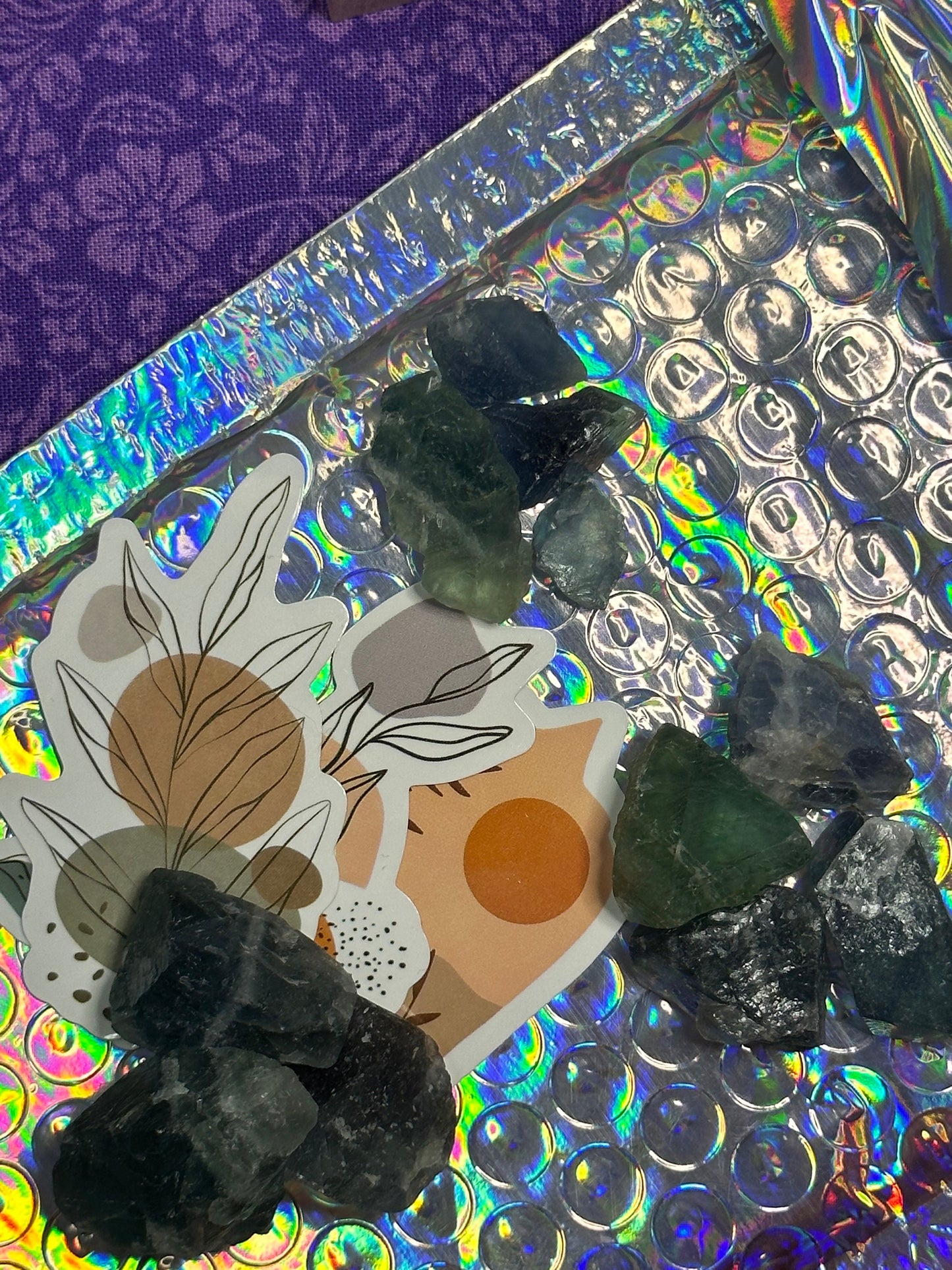 Raw Fluorite Crystal Multiple Sizes Natural Fluorite Crystal Multiple colors Blue, Green, Purple Raw Rainbow Fluorite Crystal Chips Specimen