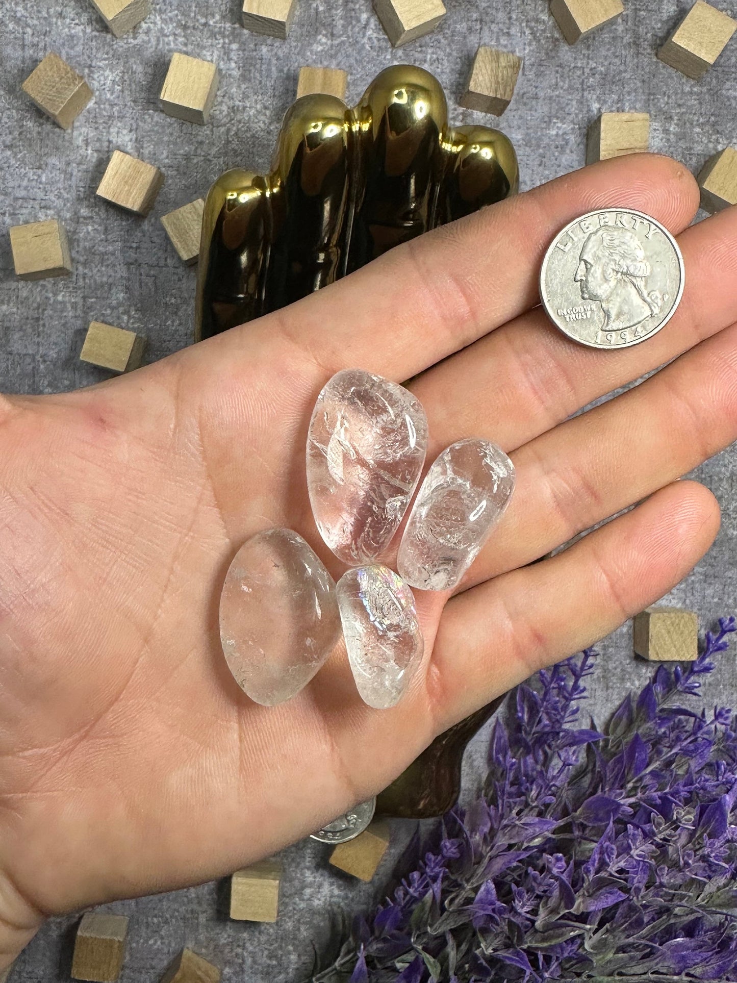 Clear Quartz Tumbled Stone Multiple Size Clear Quartz Crystal Tumble Clear Quartz Pocket Stone Perfect for Crystal Collection or Gift