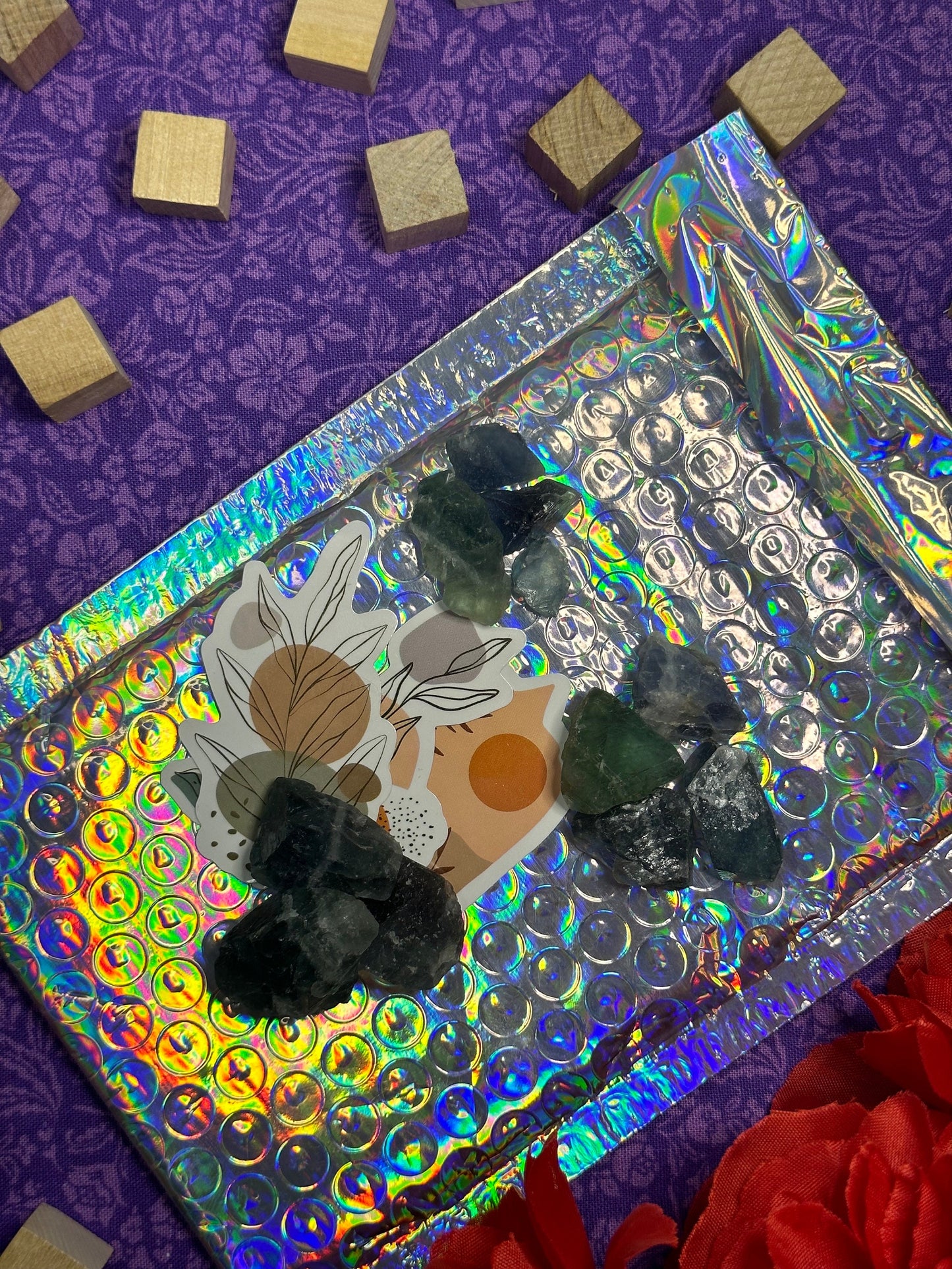 Raw Fluorite Crystal Multiple Sizes Natural Fluorite Crystal Multiple colors Blue, Green, Purple Raw Rainbow Fluorite Crystal Chips Specimen