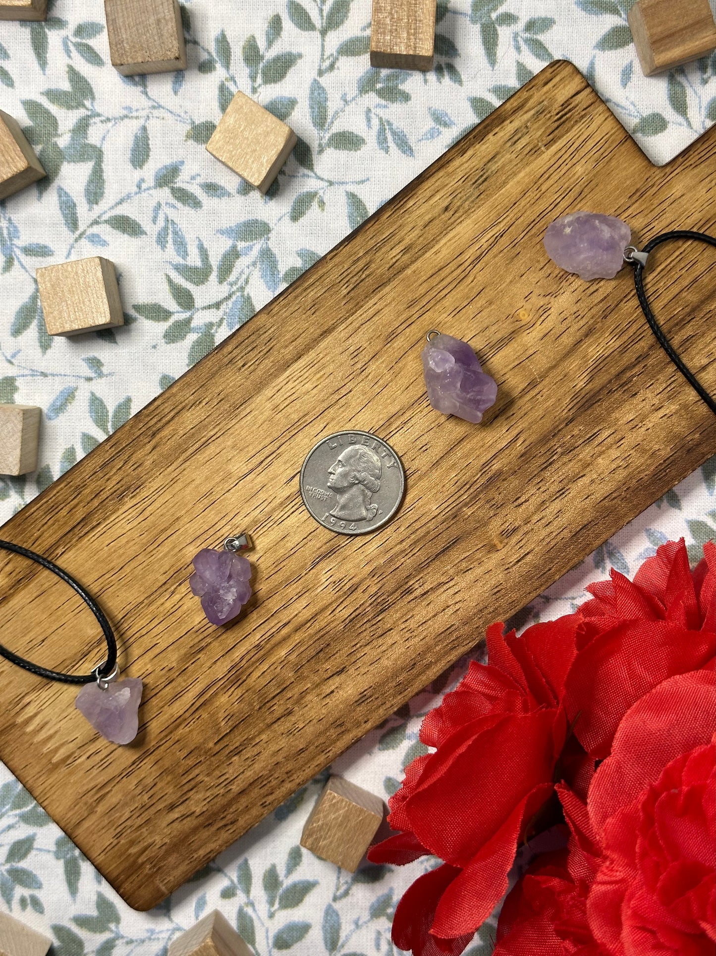 Raw Amethyst Crystal Necklace Natural Amethyst Crystal Pendant Necklace Beautiful Unisex Purple Crystal Amethyst Necklace 18 in. 1. 1/2 ft.