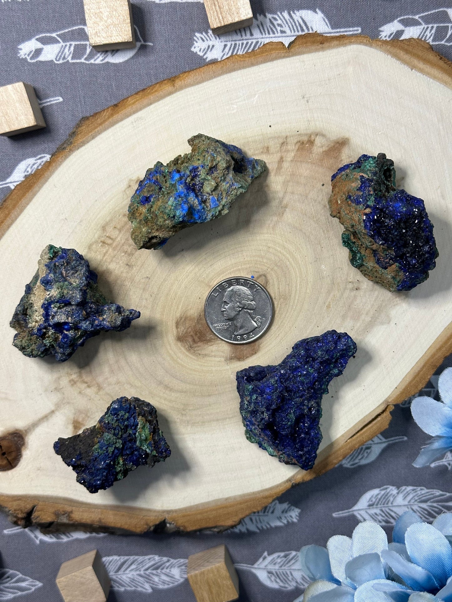 Raw Azurite Crystal Specimen Multiple Size High Quality Natural Blue Azurite Crystal Cluster Natural Raw Azurmalachite Crystal Chunk