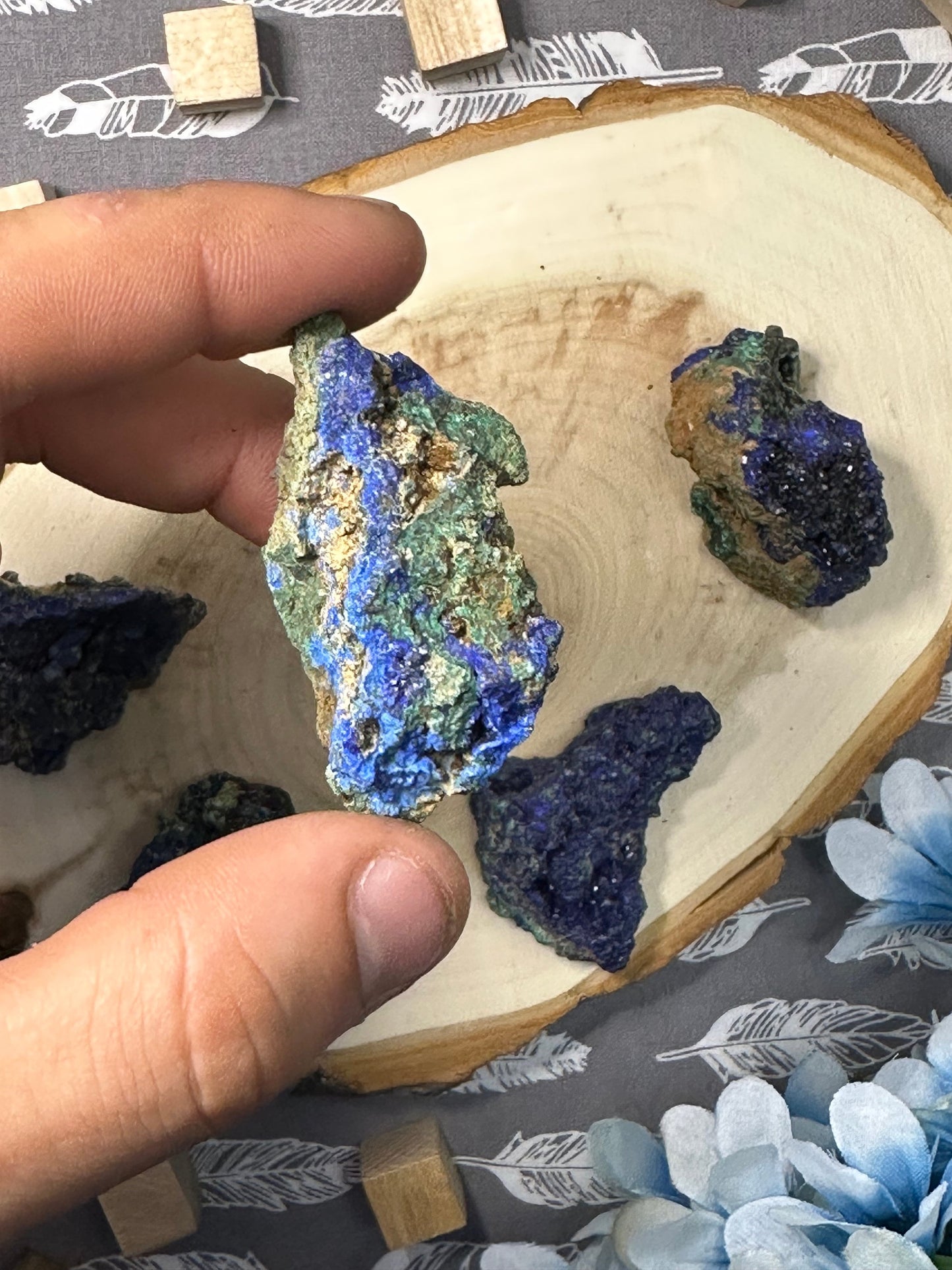 Raw Azurite Crystal Specimen Multiple Size High Quality Natural Blue Azurite Crystal Cluster Natural Raw Azurmalachite Crystal Chunk