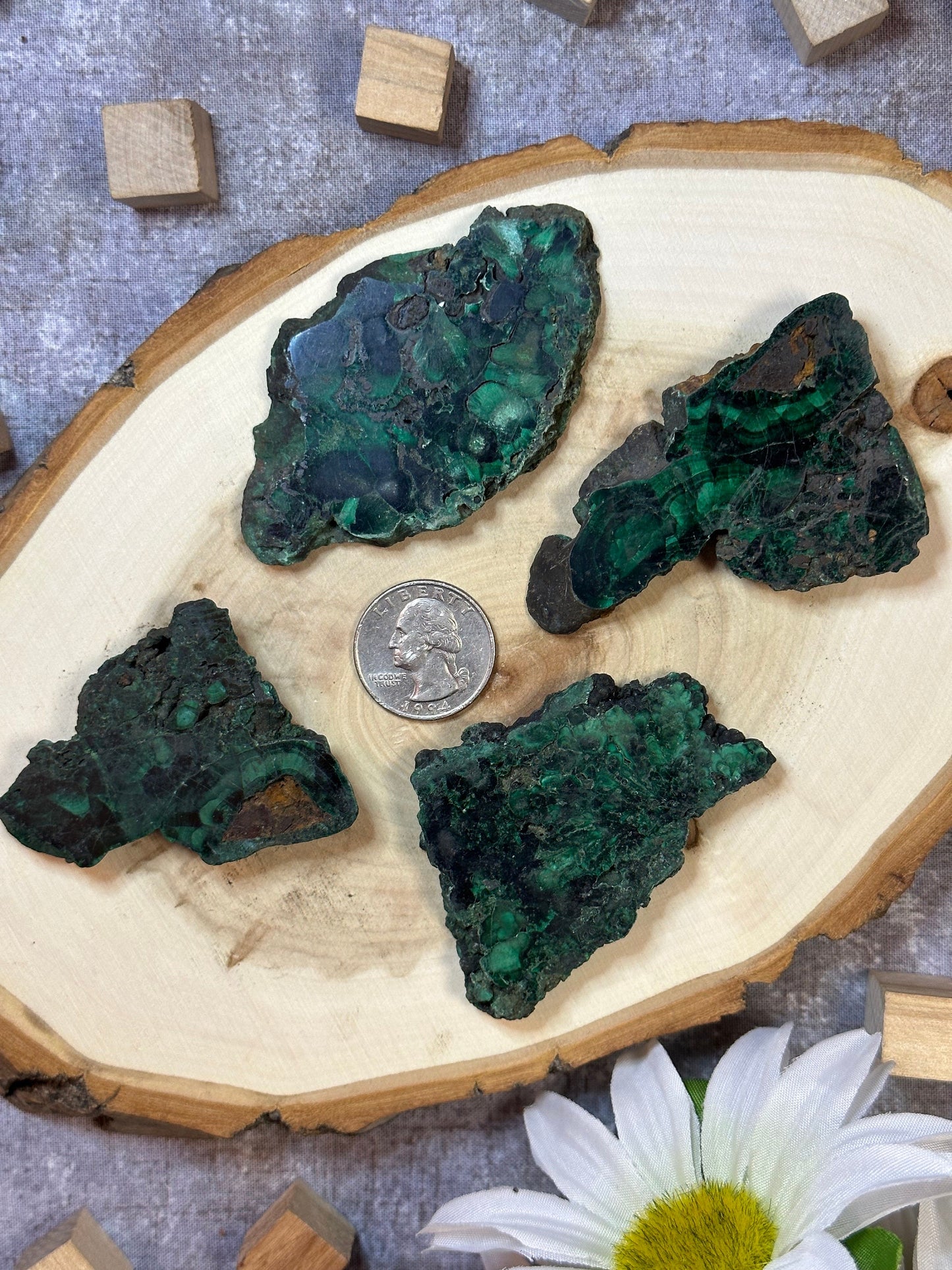 Malachite Slab Multiple Sizes Available, Natural Polished Malachite Slice, Beautiful Green Malachite Rare Crystal Slab Perfect Gift for Them