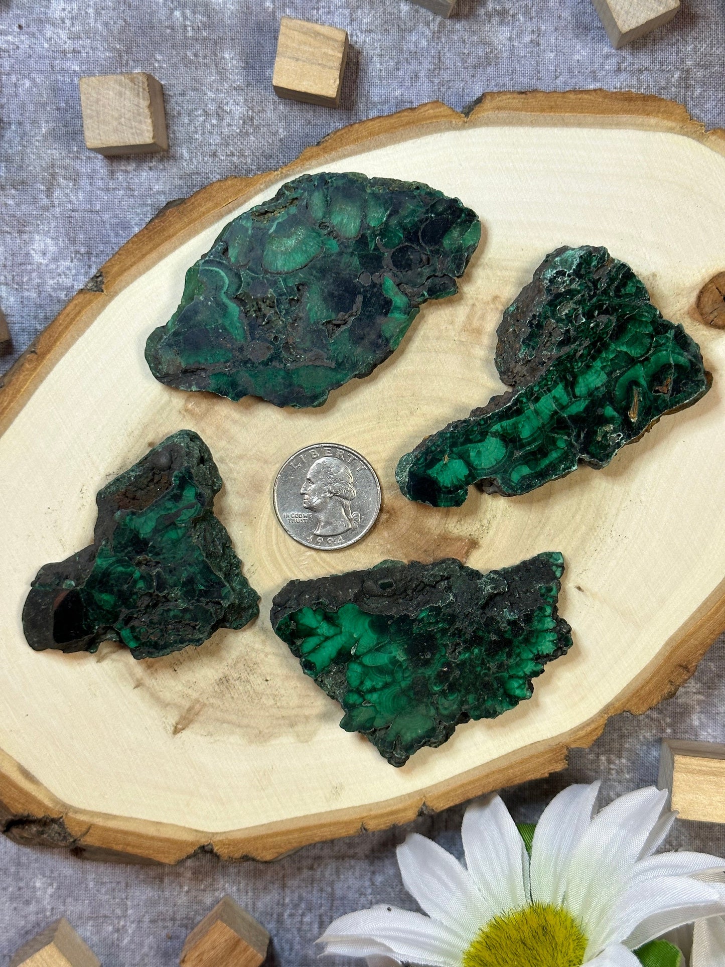 Malachite Slab Multiple Sizes Available, Natural Polished Malachite Slice, Beautiful Green Malachite Rare Crystal Slab Perfect Gift for Them