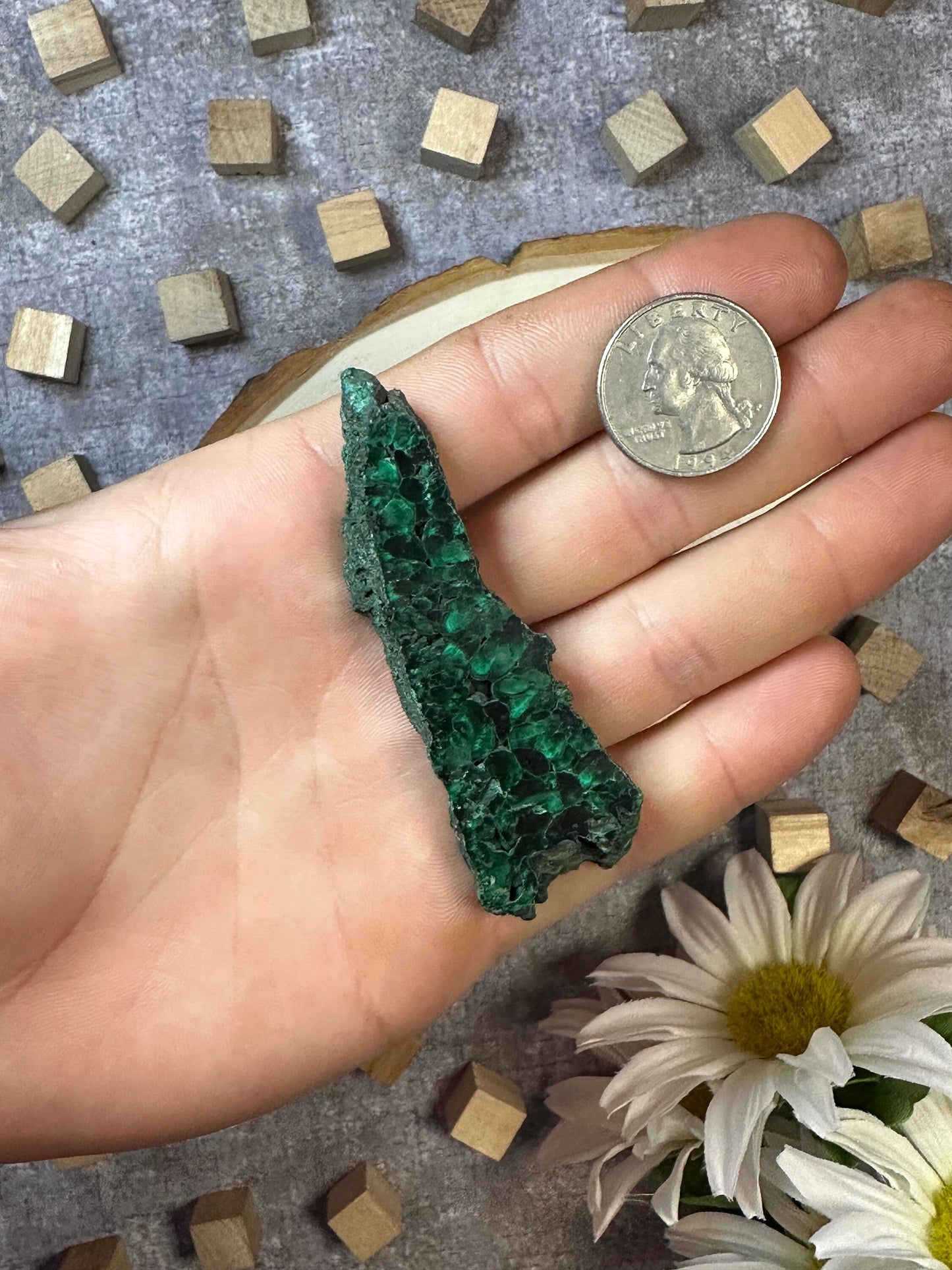 Malachite Slab Multiple Sizes Available, Natural Polished Malachite Slice, Beautiful Green Malachite Crystal Slab Small Raw Malachite Slab