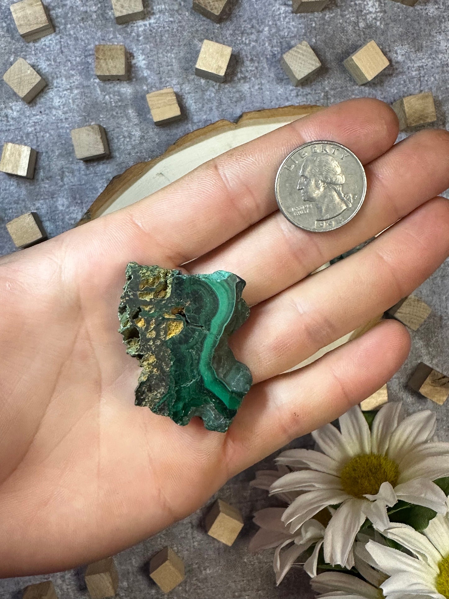 Malachite Slab Multiple Sizes Available, Natural Polished Malachite Slice, Beautiful Green Malachite Crystal Slab Small Raw Malachite Slab