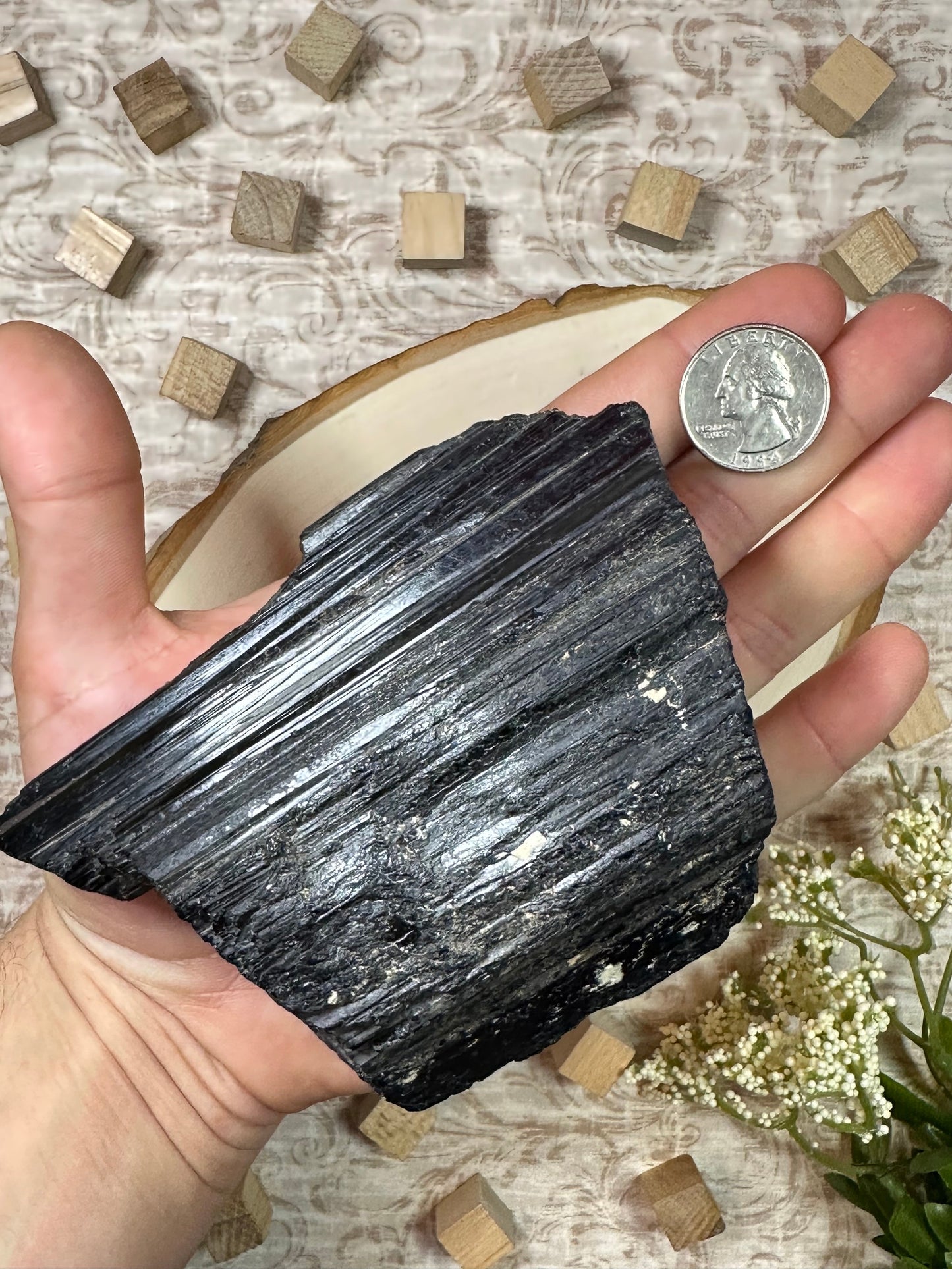 Huge Black Tourmaline Crystal Large Raw Black  Tourmaline Black Crystal Tourmaline Specimen Metaphysical Crystal Decor or Crystal Collction