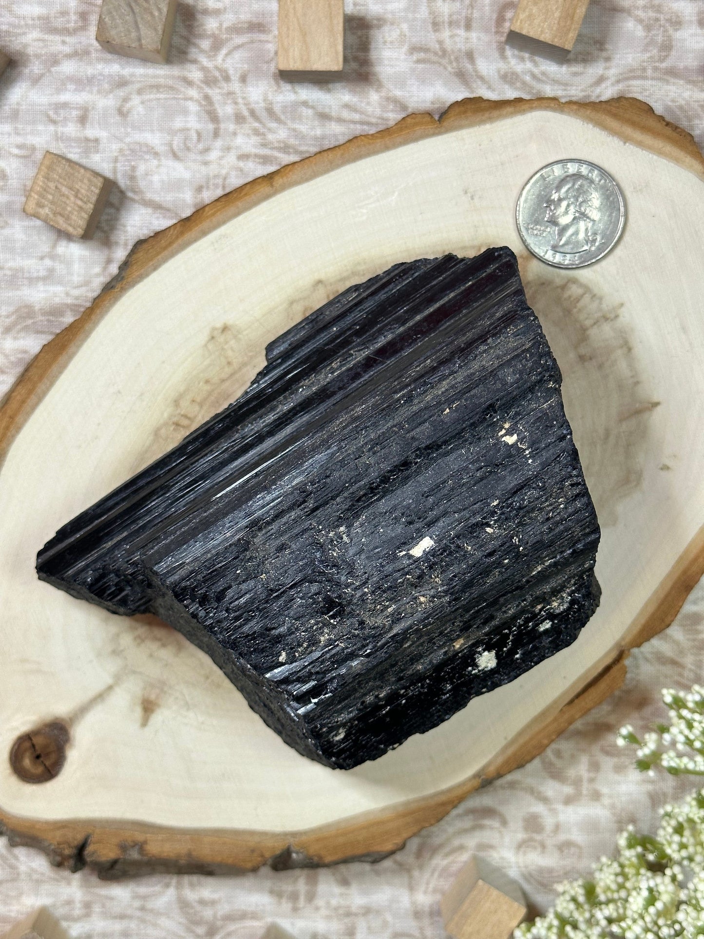 Huge Black Tourmaline Crystal Large Raw Black  Tourmaline Black Crystal Tourmaline Specimen Metaphysical Crystal Decor or Crystal Collction