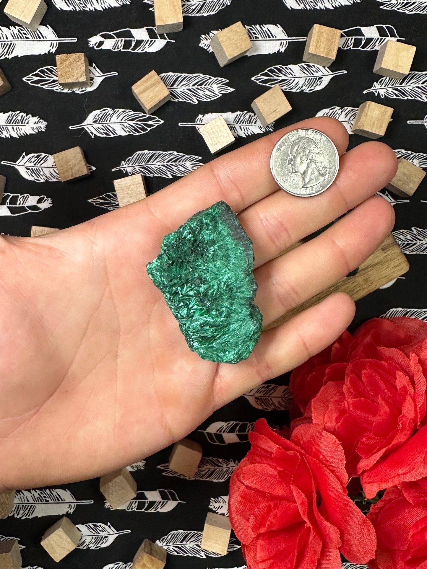 Velvet Malachite Crystal Specimens Multiple Size Avaliable Natural Satin Crystal Malachite Chunk Green Malachite Gemstone Crystal Collection