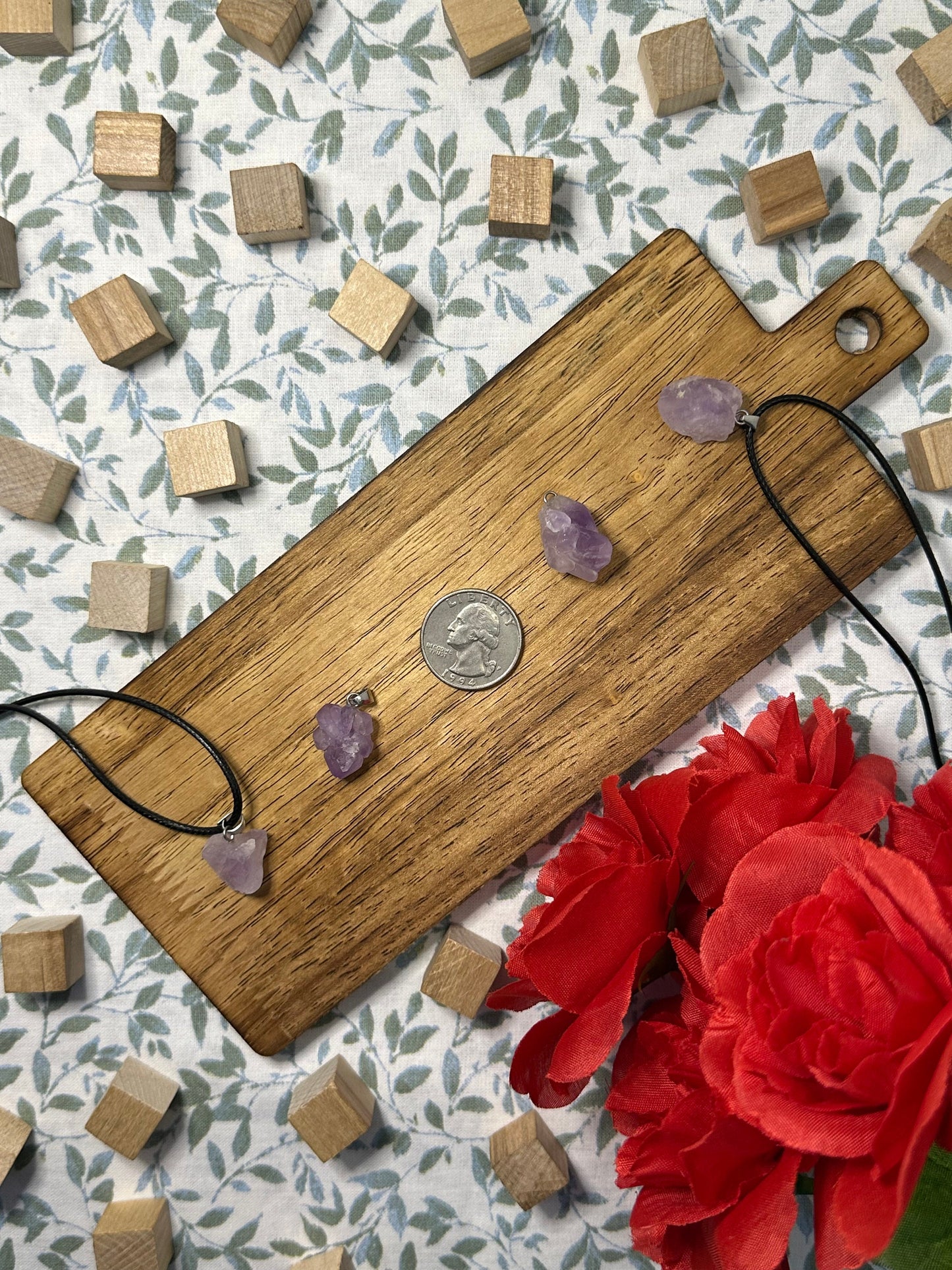 Raw Amethyst Crystal Necklace Natural Amethyst Crystal Pendant Necklace Beautiful Unisex Purple Crystal Amethyst Necklace 18 in. 1. 1/2 ft.