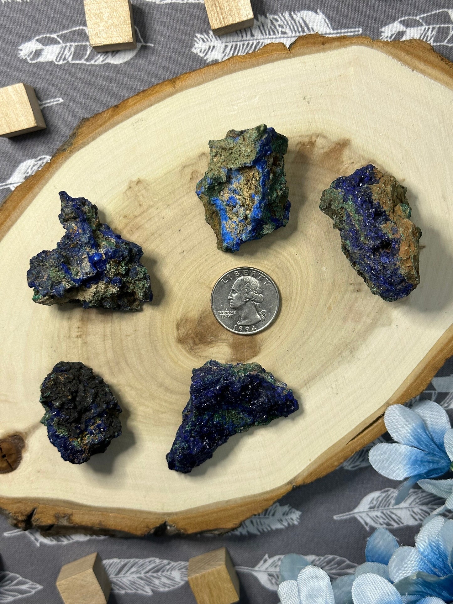 Raw Azurite Crystal Specimen Multiple Size High Quality Natural Blue Azurite Crystal Cluster Natural Raw Azurmalachite Crystal Chunk