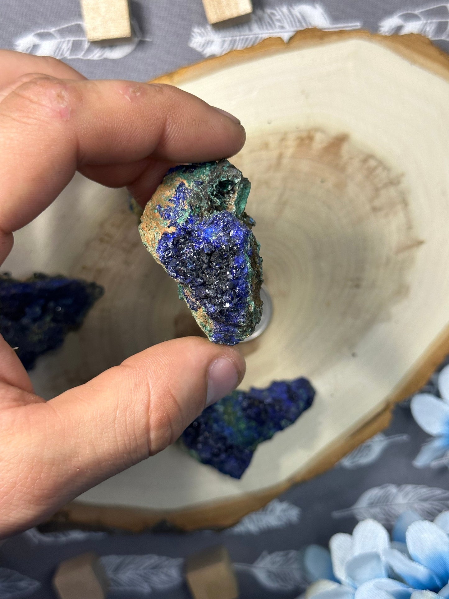 Raw Azurite Crystal Specimen Multiple Size High Quality Natural Blue Azurite Crystal Cluster Natural Raw Azurmalachite Crystal Chunk