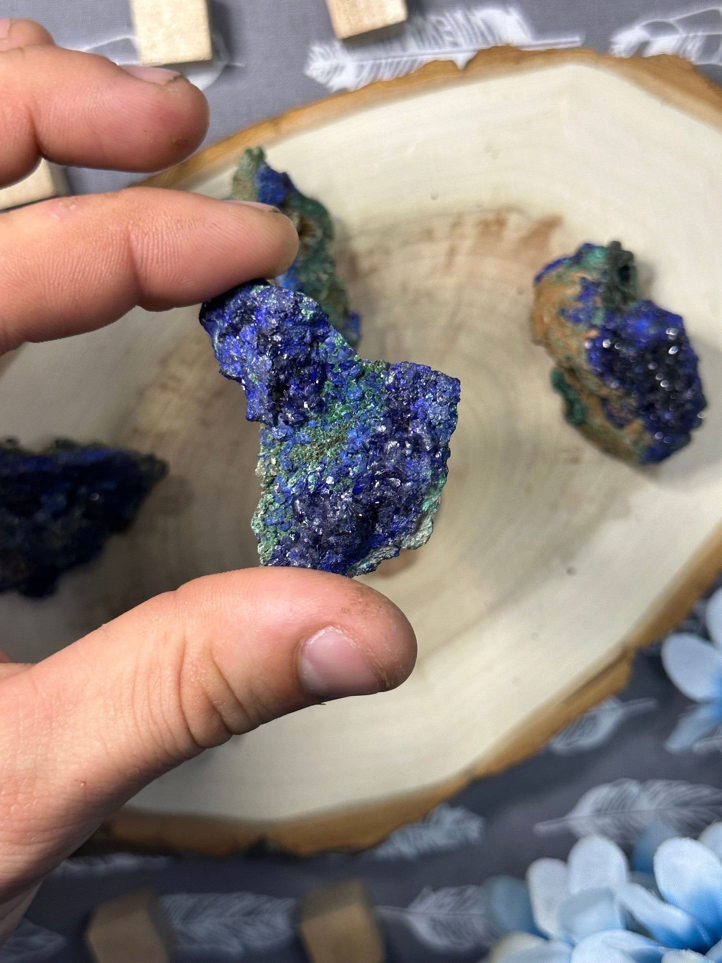 Raw Azurite Crystal Specimen Multiple Size High Quality Natural Blue Azurite Crystal Cluster Natural Raw Azurmalachite Crystal Chunk