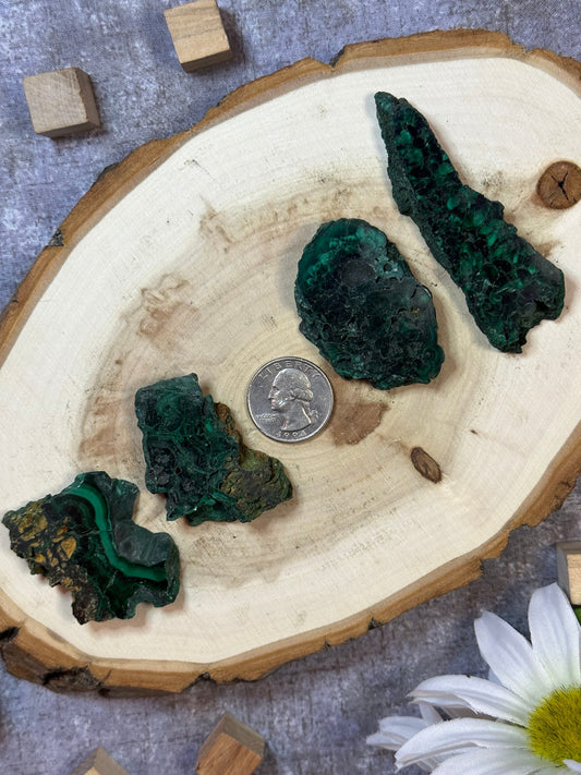 Malachite Slab Multiple Sizes Available, Natural Polished Malachite Slice, Beautiful Green Malachite Crystal Slab Small Raw Malachite Slab