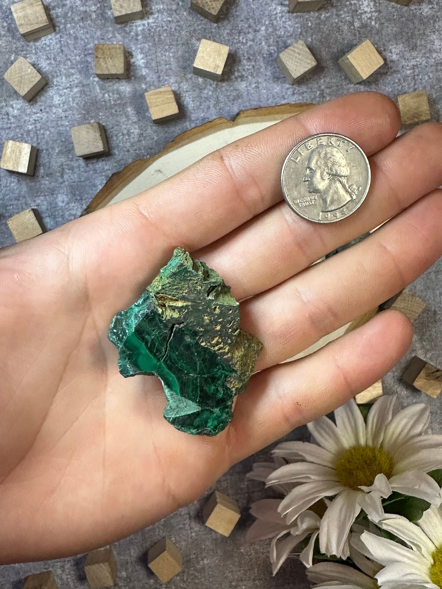 Malachite Slab Multiple Sizes Available, Natural Polished Malachite Slice, Beautiful Green Malachite Crystal Slab Small Raw Malachite Slab