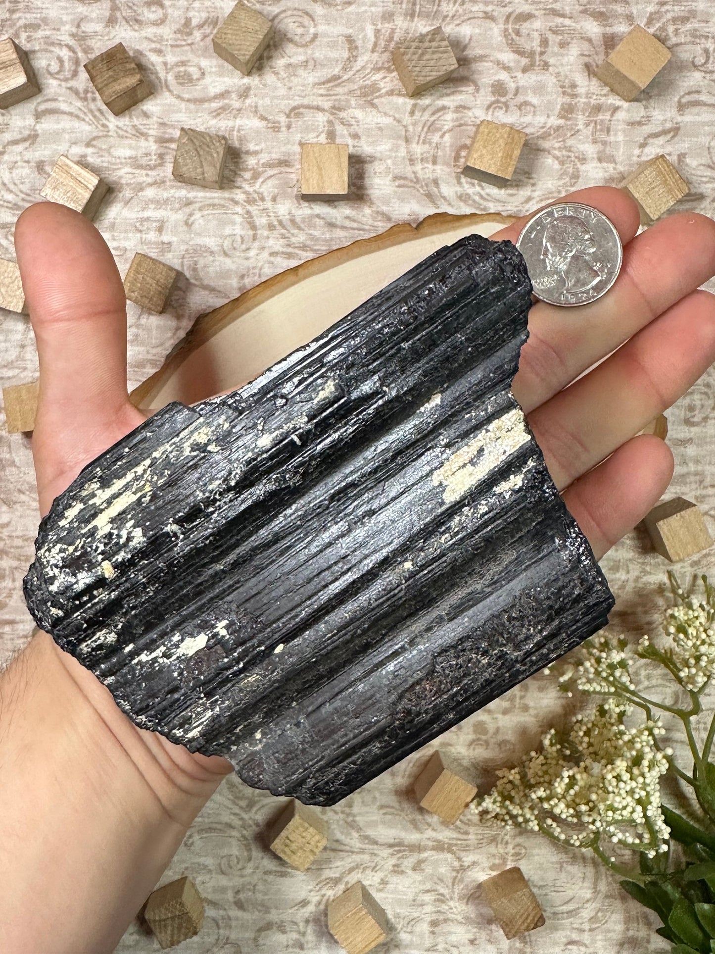 Huge Black Tourmaline Crystal Large Raw Black  Tourmaline Black Crystal Tourmaline Specimen Metaphysical Crystal Decor or Crystal Collction